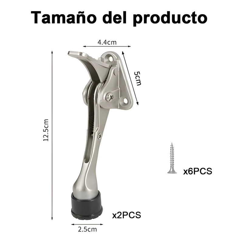 PACK 2 TOPES PUERTA ABATIBLE CON TORNILLOS PLATEADO #7 - 1