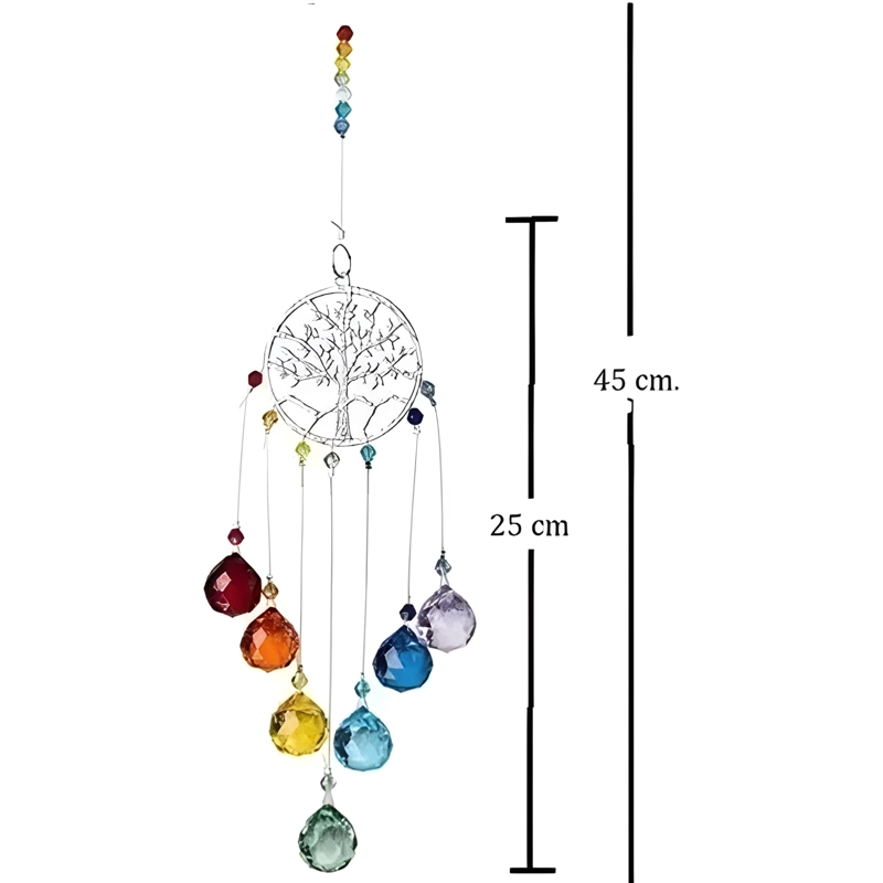 ATRAPASOL ARBOL DE LA VIDA 7 CHAKRAS PLATEADO #2 - 1