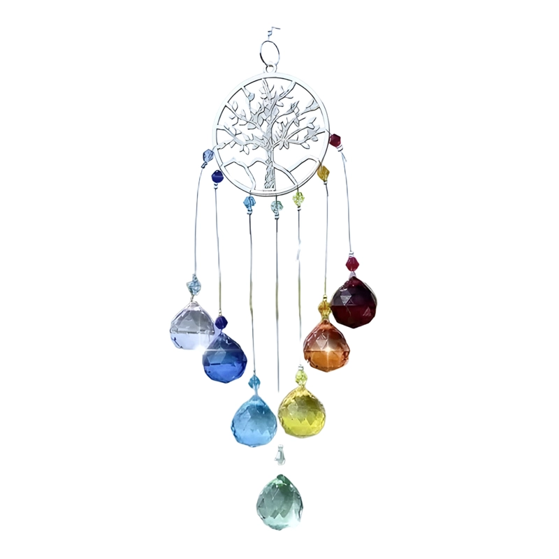 ATRAPASOL ARBOL DE LA VIDA 7 CHAKRAS PLATEADO #2 - 3