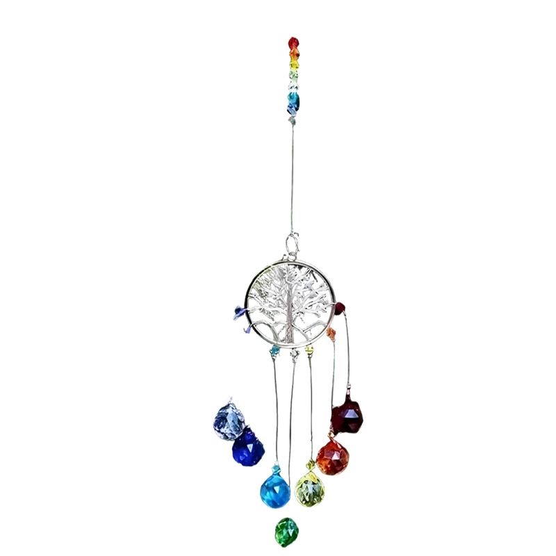 ATRAPASOL ARBOL DE LA VIDA 7 CHAKRAS PLATEADO #2 - 4