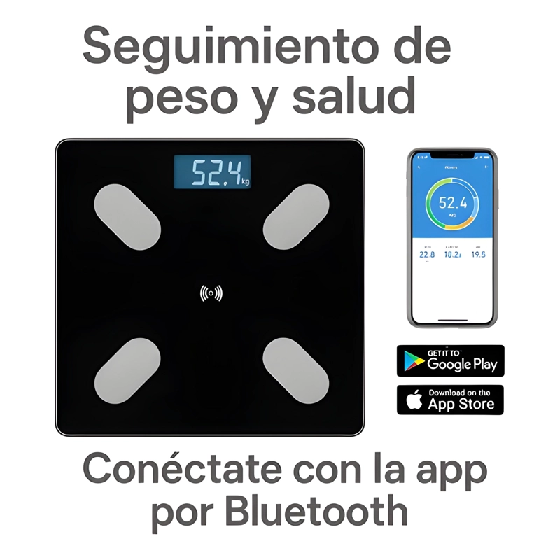 BASCULA INTELIGENTE DIGITAL CON BATERIAS NEGRO #4 - 1
