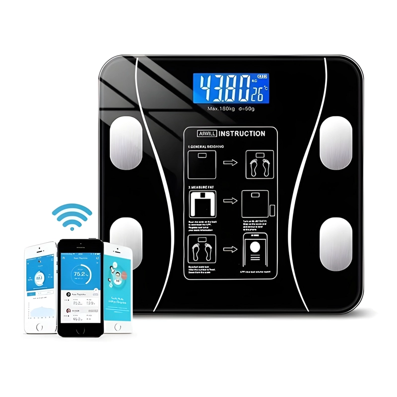 BALANZA DIGITAL BAÑO 180 KG BLUETOOTH NEGRO #2 - 2