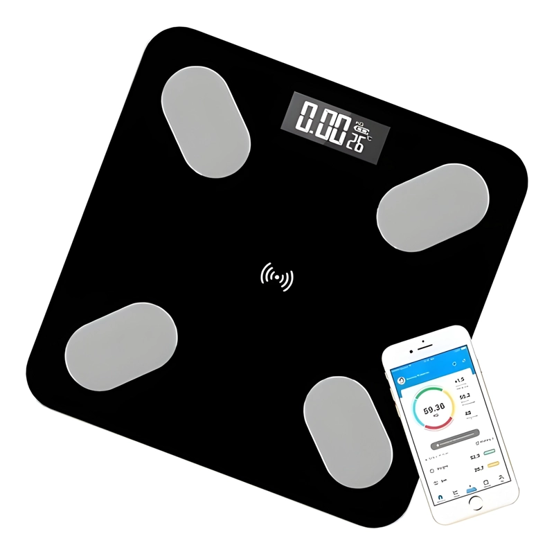 BASCULA DIGITAL VIDRIO 180 KG BLUETOOTH NEGRO - 1