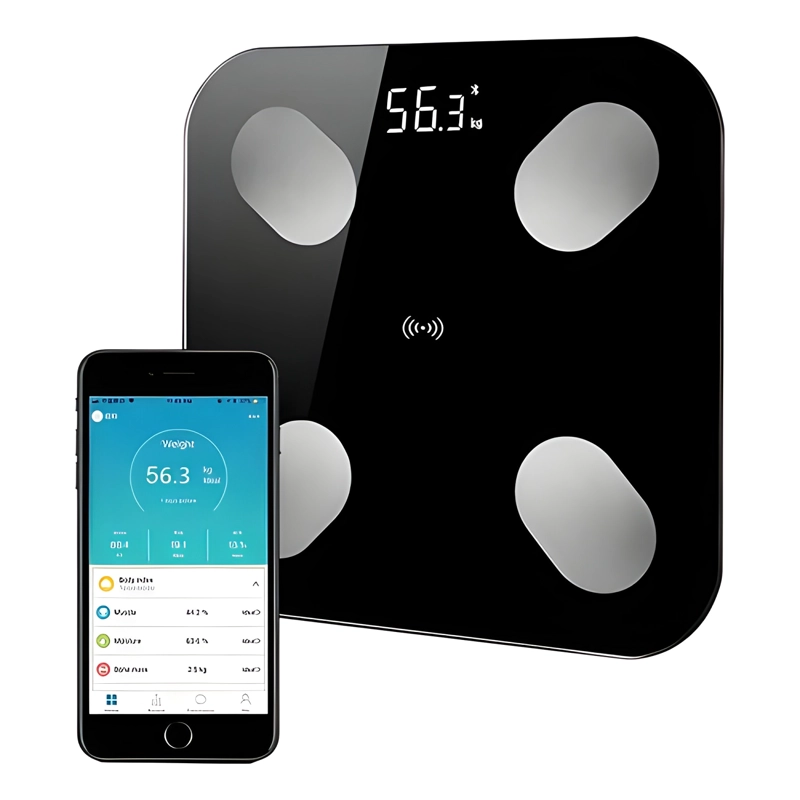 BASCULA DIGITAL VIDRIO 180 KG BLUETOOTH NEGRO - 3