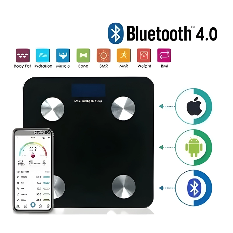 BALANZA DIGITAL INTELIGENTE BLUETOOTH NEGRO #3 - 4
