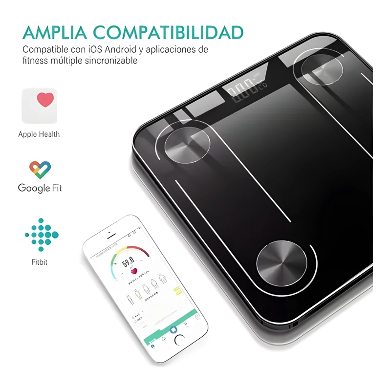 BASCULA INTELIGENTE PARA MEDIR GRASA CORPORAL - 1