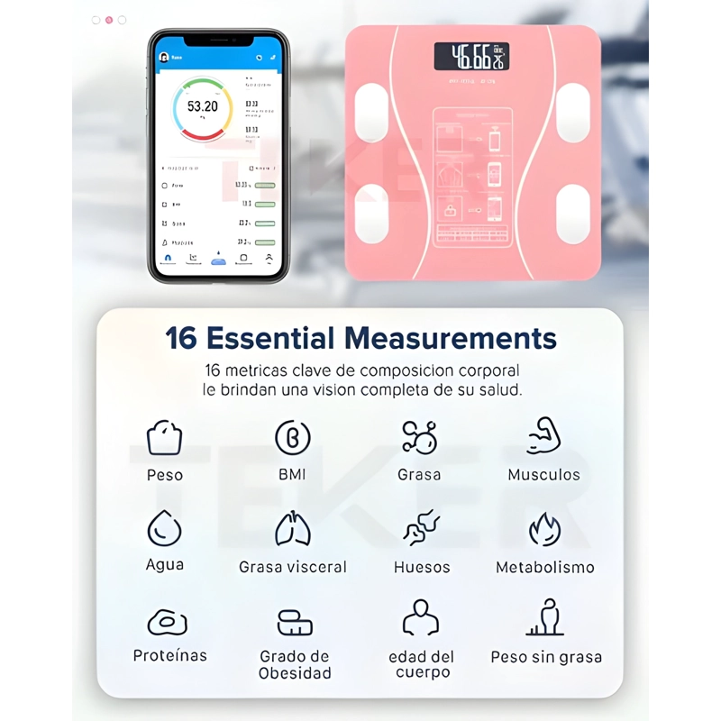 BALANZA DIGITAL INTELIGENTE BLUETOOTH ROSADO #2 - 2