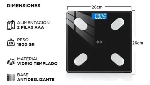 BASCULA INTELIGENTE DIGITAL CON BATERIAS NEGRO - 4