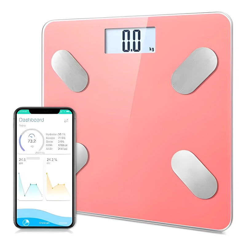 BALANZA DIGITAL INTELIGENTE BLUETOOTH ROSADO - 3
