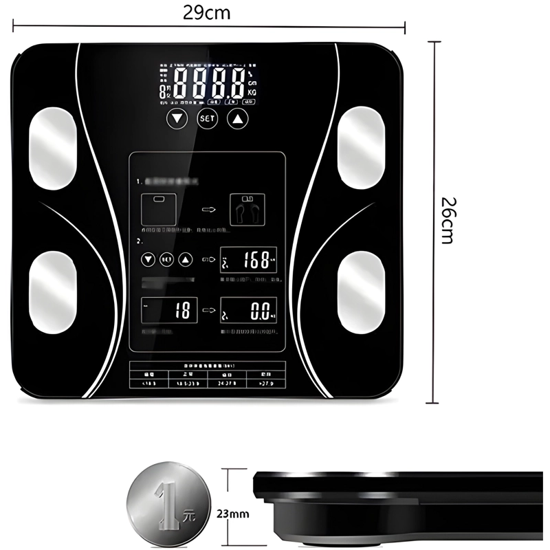 BASCULA DIGITAL MEDIDOR PESO Y GRASA CORPORAL - 1