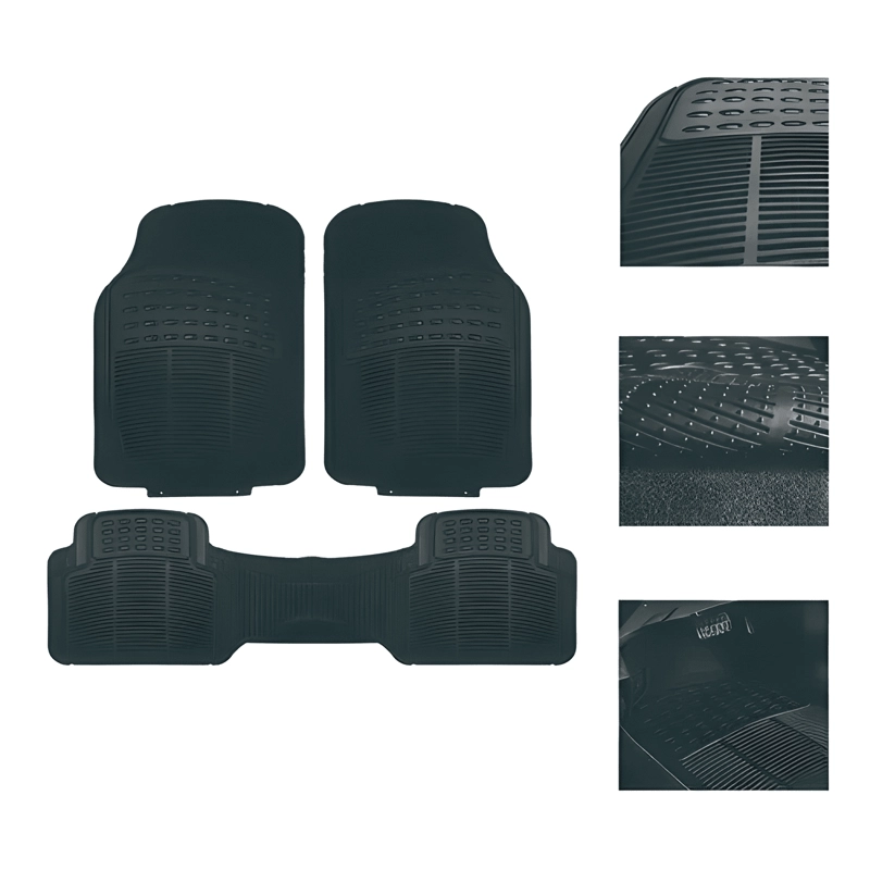 ALFOMBRA PISO DE GOMA AUTO UNIVERSAL 3 PIEZAS CAMELLO - 2