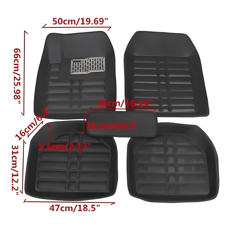 SET TAPETES PISO ALFOMBRA AUTO UNIVERSAL TIPO BANDEJA 5PIEZA - 4