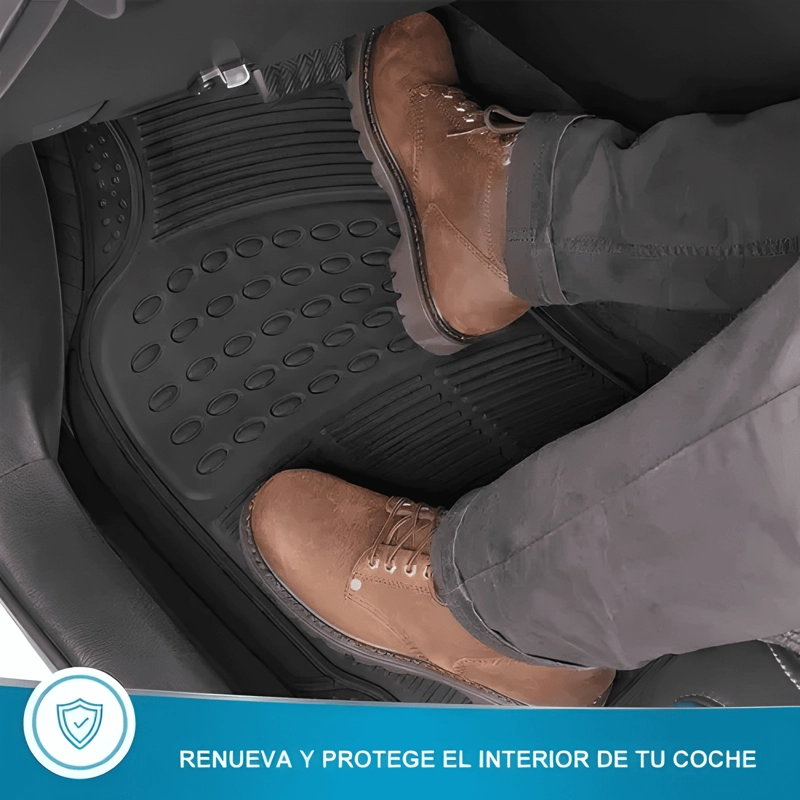 PISOS DE GOMA PARA VEHICULO 3 PIEZAS GENE RICO NEGRO - 2