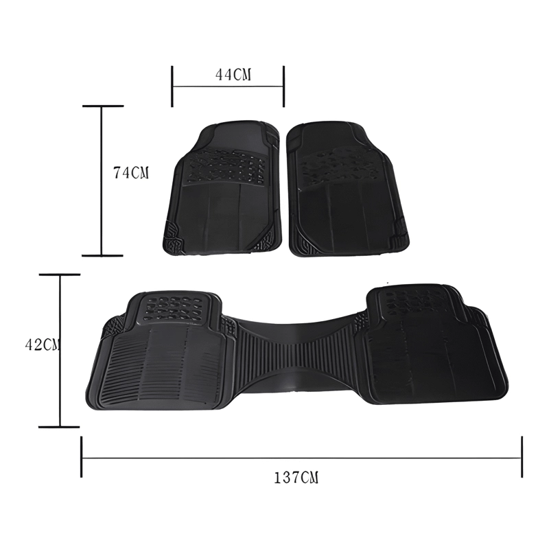ALFOMBRA PISO DE GOMA AUTO UNIVERSAL 3 PIEZAS CAMELLO #381 - 1