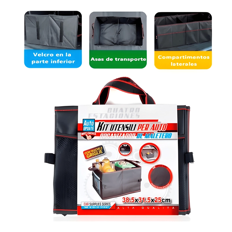CAJA ORGANIZADORA PLEGABLE PARA MALETA AUTO 2COMPARTIMI #745 - 1