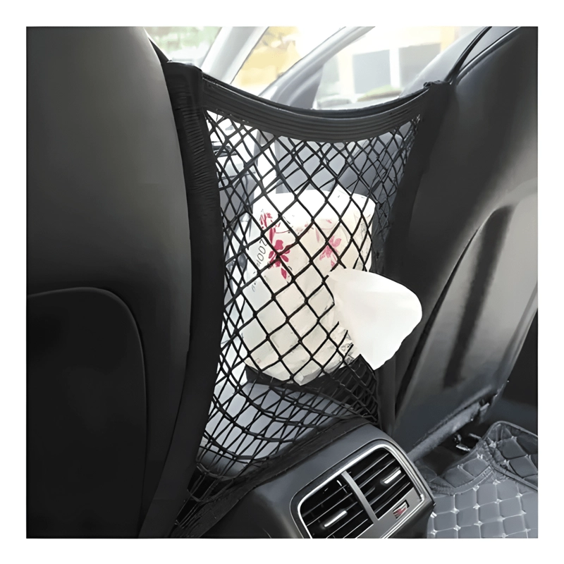 MALLA ORGANIZADOR AUTO RESPALDO ASIENTO PORTAVASO SEGURIDAD - 1