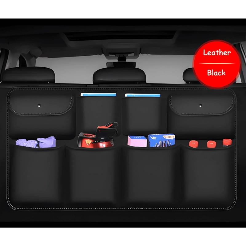 ORGANIZADOR MALETERO CUERO MULTIFUNCION SUV O HATCHBAC NEGRO - 1