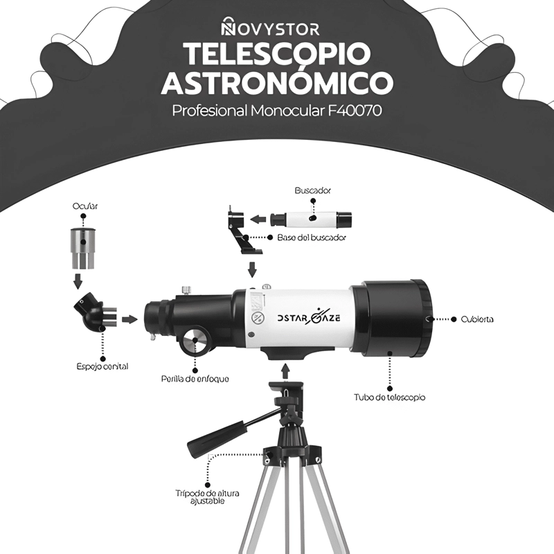 TELESCOPIO ASTRONOMICO PROFESIONAL MONOCULAR F40070 PRO PRO - 2