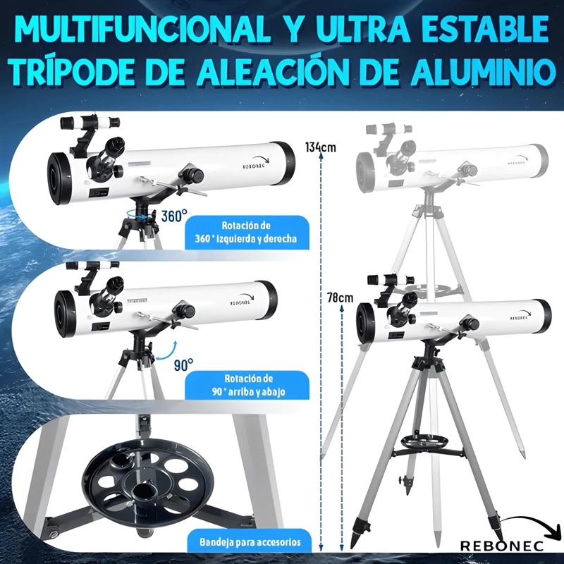 TELESCOPIO ASTRONOMICO PROFESIONAL F70076 AJUSTABLE - 1