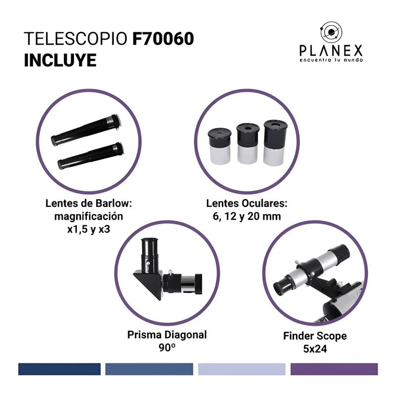 TELESCOPIO ASTRONOMICO MONOCULAR F70060 PLANEX + SOPORTE - 4
