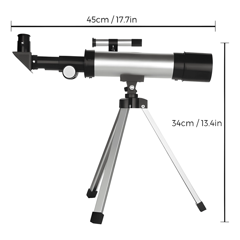 TELESCOPIO NIÑOS REFRACTOR 90X PLATEADO - 2