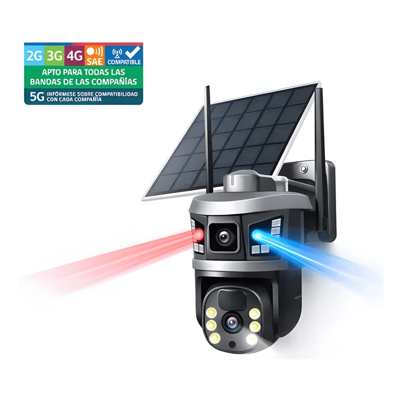 CAMARA SOLAR 4G EXTERIOR DOBLE LENTE BAJO CONSUMO - 1