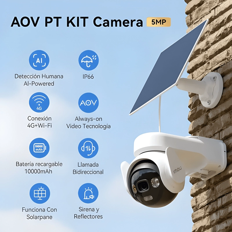 IMOU SEGURIDAD CAMARA AOV PT KIT 5MP WIFI 4G EXTERIOR SOLAR - 1