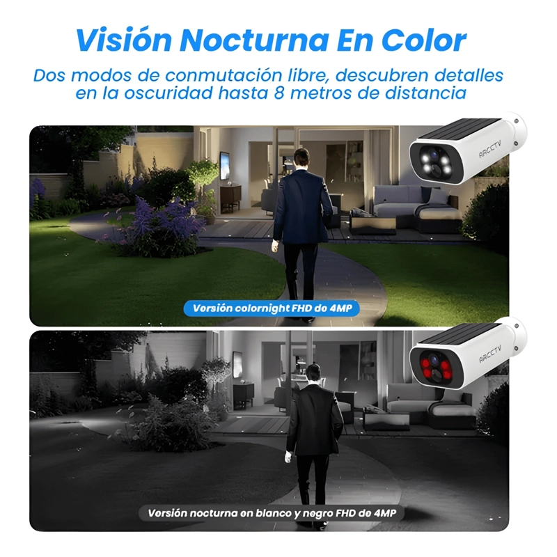 ARCCTV CAMARA DE SEGURIDAD SOLAR WIFI IP 5G EXTERIOR BLANCO - 4