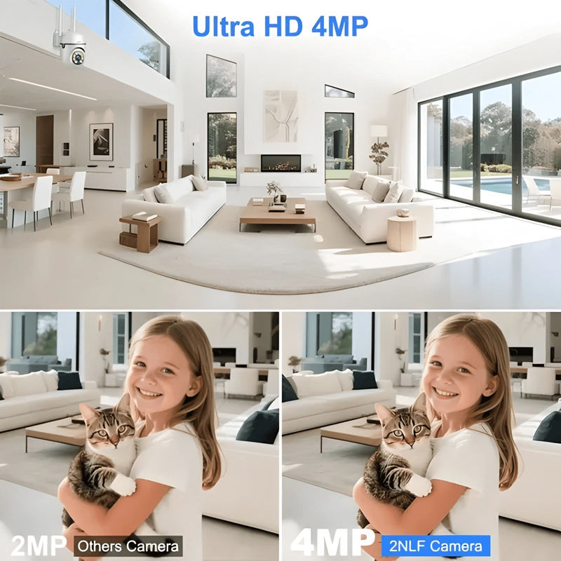 2NLF® 4MP 2PCS CAMARA DE SEGURIDAD WIFI CAMARA VIGILANCIA - 2