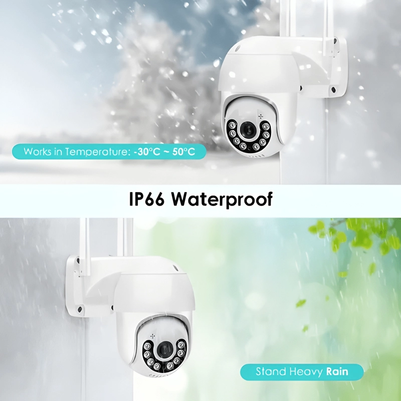 SMART CAMARA IP WIFI ALARMA EXTERIOR ANTI AGUA IP66 BLANCO - 1