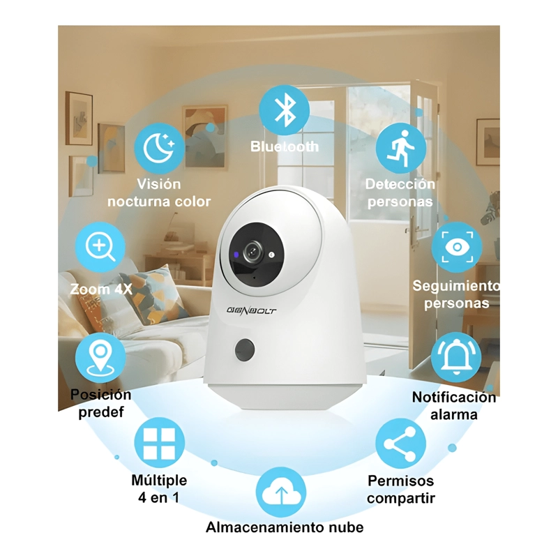GENBOLT® 2K CAMARAS SEGURIDAD WIFI INALAMBRICA INTERIOR - 1