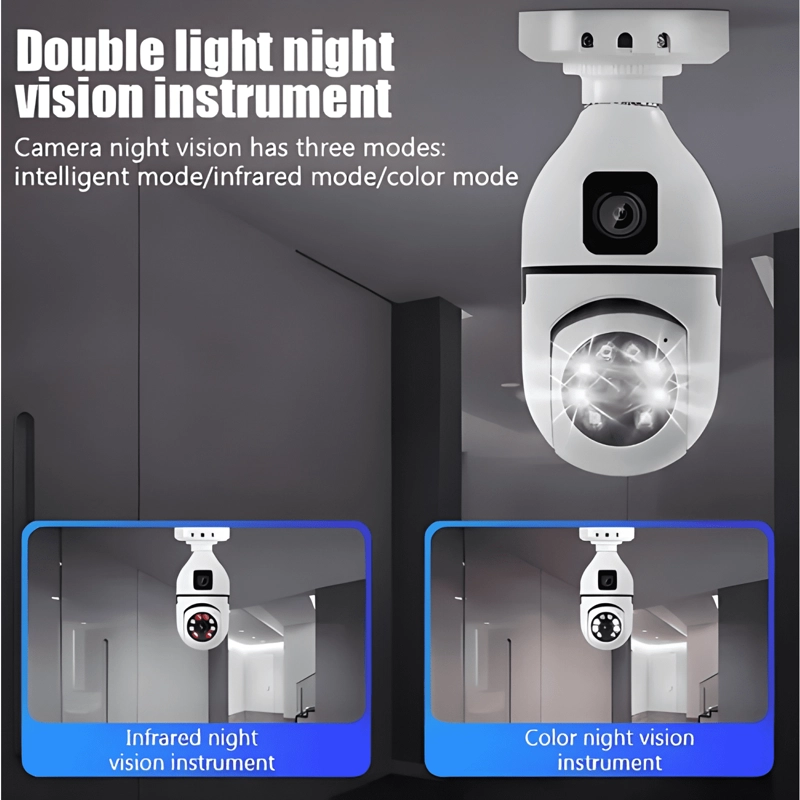 CAMARA SEGURIDAD WIFI DOBLE LENTE VISION NOCTURNA 2MP BLANCO - 1