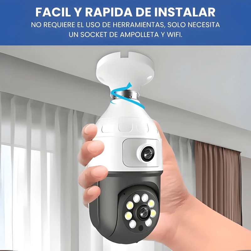 CAMARA SEGURIDAD WIFI DOBLE LENTE VISION NOCTURNA 2MP BLANCO - 4