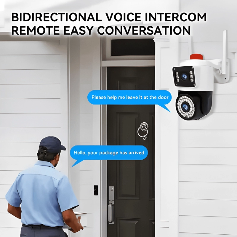 CAMARA EXTERIOR SEGURIDAD DOBLE VISION IP WIFI BALIZA ROJA - 4