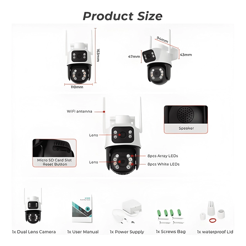 CAMARA DE SEGURIDAD INALAMBRICA ANBERX A8BQ WIRELESS NEGRO - 1