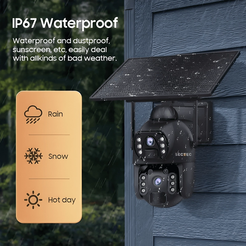 CAMARA 4G DOBLE PANEL SOLAR METAL 6MP ZOOM X4 GRABACION 24/7 - 2