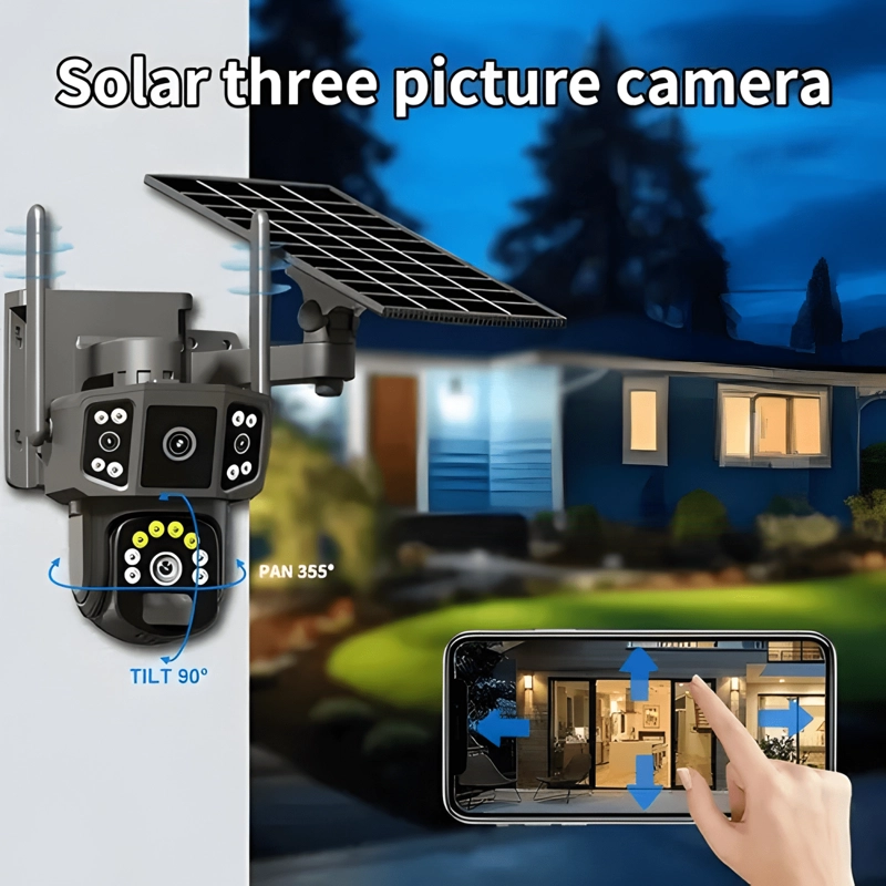 CAMARA SEGURIDAD ENERGIA SOLAR INTELIGENTE WIFI NEGRO - 1