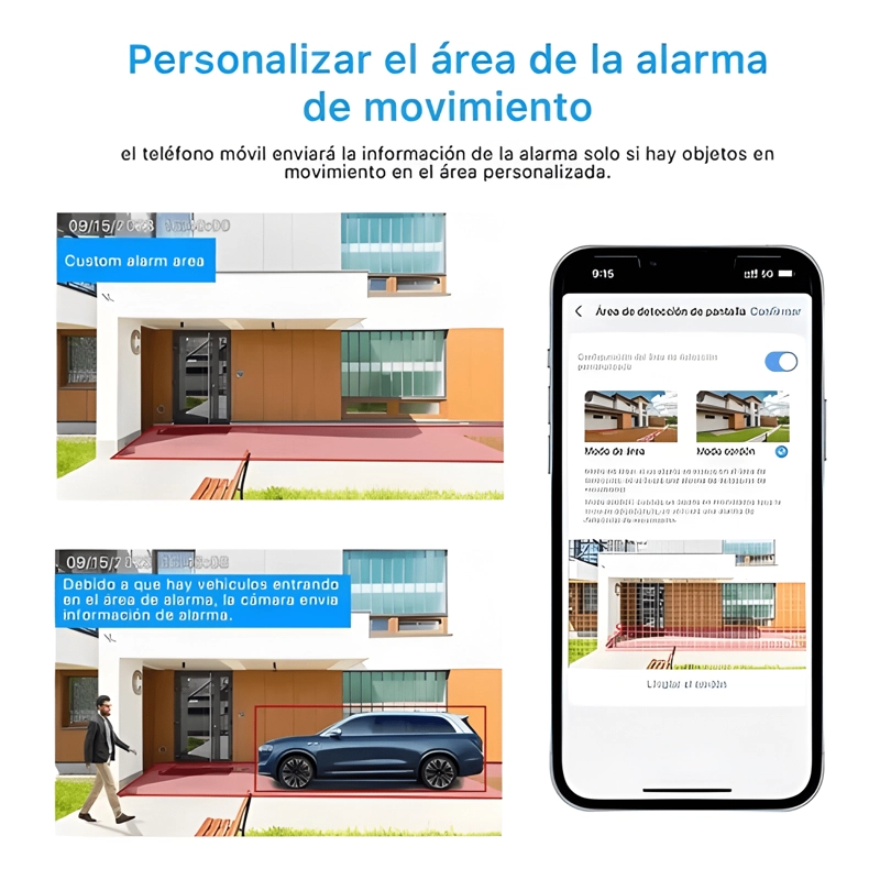 CAMARA SERGURIDAD WIFI HD EXTERIOR IMPERMEABLE 360 NOCTURNA - 3