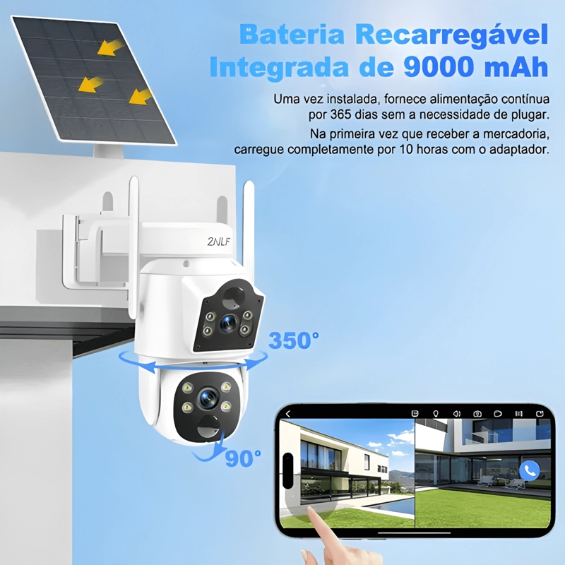 2NLF 10MP SOLAR CAMARA DE SEGURIDAD WIFI EXTERIOR MOD4 - 2