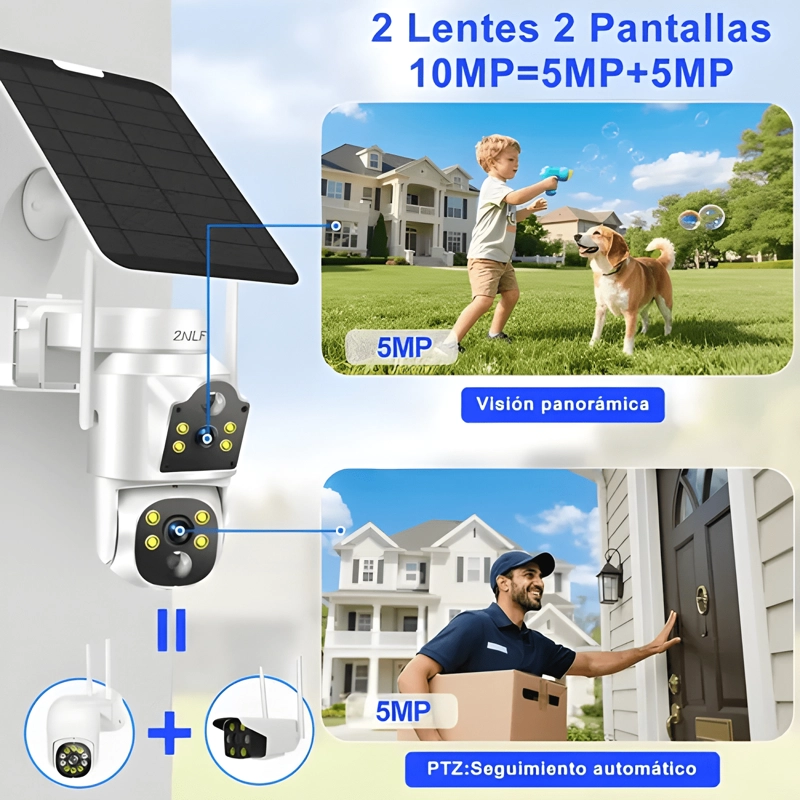 2NLF 10MP SOLAR CAMARA DE SEGURIDAD WIFI EXTERIOR MOD4 - 3