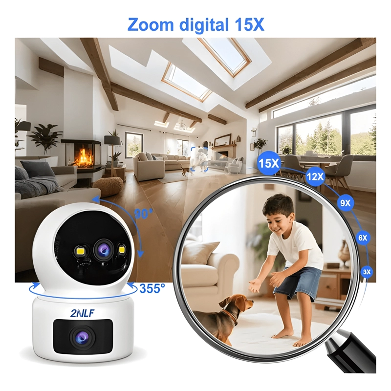 2NLF® 5G CAMARA DE SEGURIDAD WIFI IP 360° DOBLE PANTALLA - 4