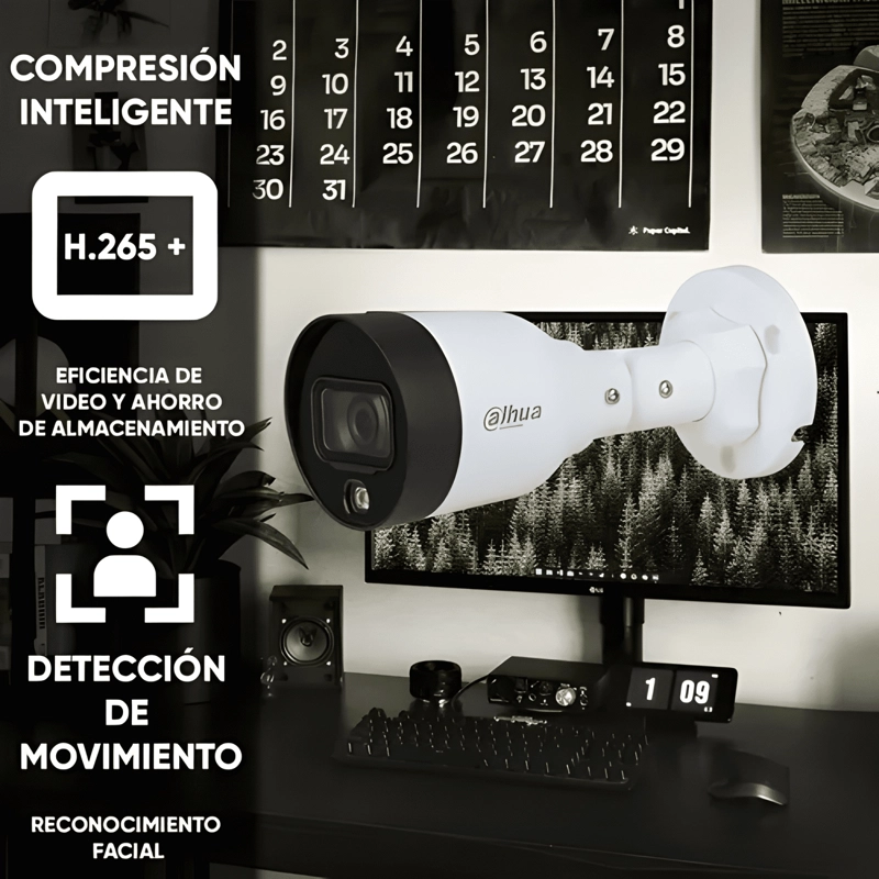 CAMARA IP BULLET DAHUA 4MP FULL COLOR 2.8MM 15MTS BLANCO - 4