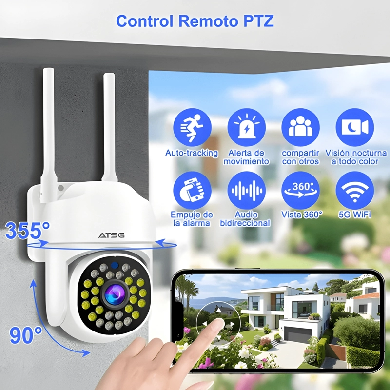 ATSG CAMARA IP 4MP FULL HD WIFI EXTERIOR PTZ CONEXION PLUS - 1