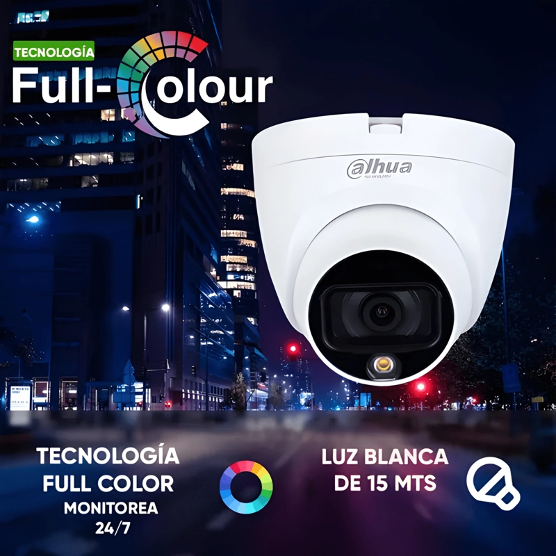 DAHUA HDW1239T1ALEDS5 CAMARA DOMO IP FULL COLOR BLANCA - 1