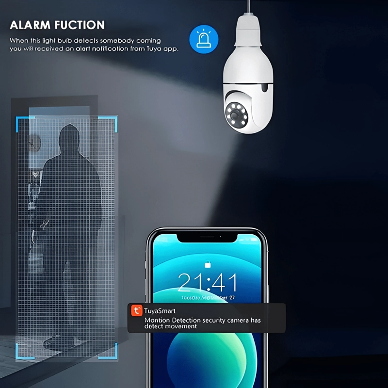 CAMARA SMART IP AMPOLLETA MOTORIZADA 360° NOCTURNA BLANCO - 1