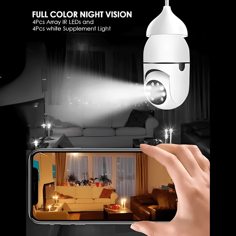 CAMARA SMART IP AMPOLLETA MOTORIZADA 360° NOCTURNA BLANCO - 4