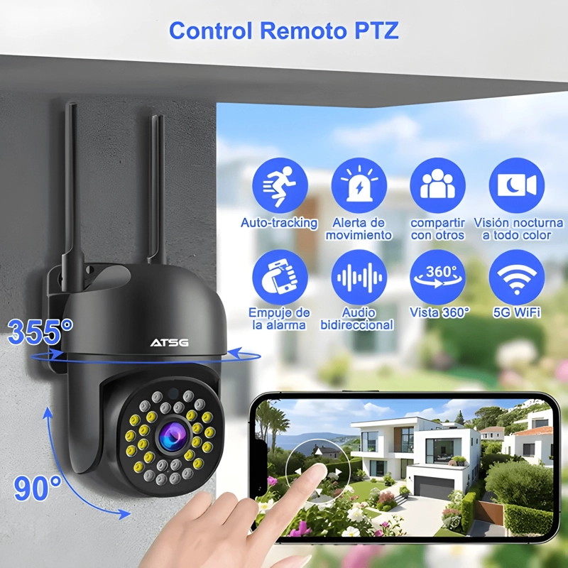 ATSG® 5G CAMARAS DE SEGURIDAD CON LED ALARMA WIFI6 - 2