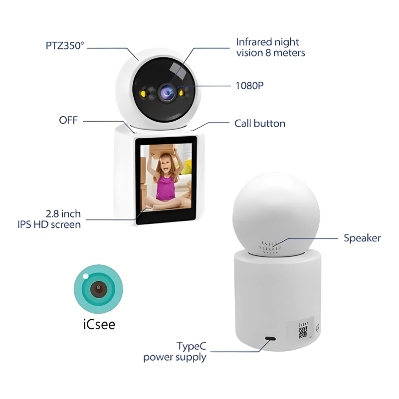 CAMARA ICSEE HD 1080P PTZ WIFI PARA VIGILANCIA INTERIOR - 3