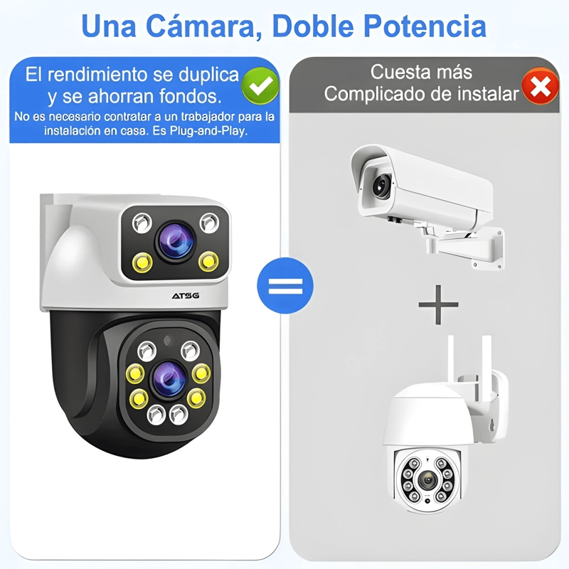 ATSG 1060 2K CAMARA DE VIGILANCIA DE EXTERIORES DOBLE NEGRO - 4