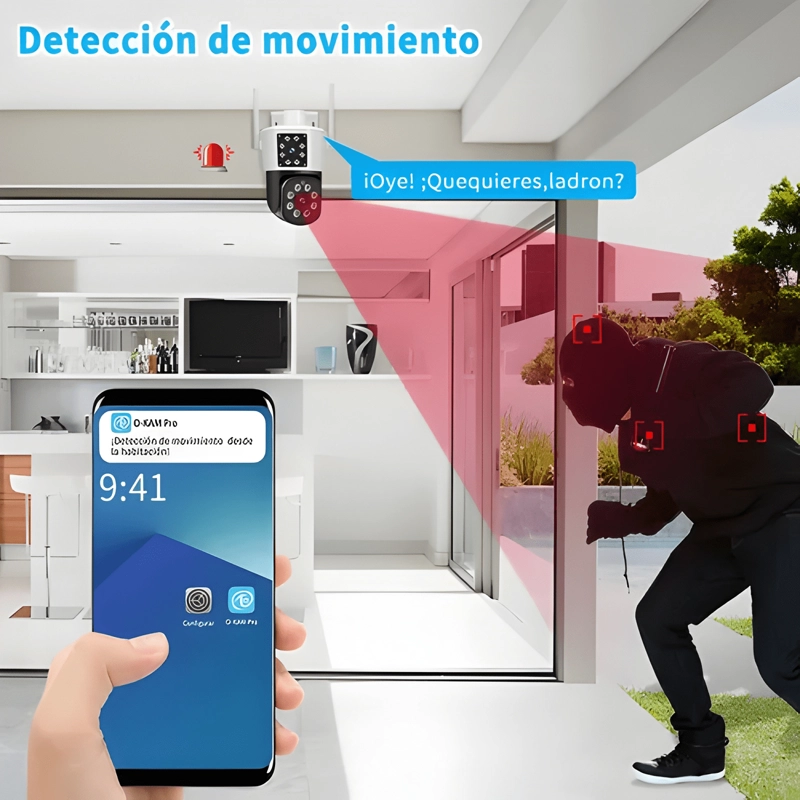2NLF® CAMARA DE SEGURIDAD EXTERIOR WIFI IP 360 DOBLE LENTE - 1